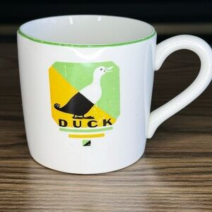 W.S. George Mug White/Lt. Green Trim Color Block Duck Design 8oz.